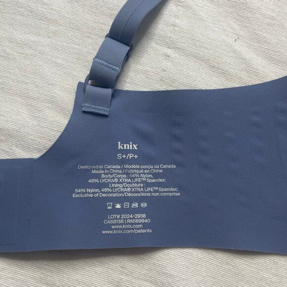 NWT Knix Revolution V-Neck Bra Chambray Blue Size Small Wireless Comfy - Picture 5 of 6
